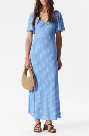 & Other Stories Polka Dot Maxi Dress in Blue Light at Nordstrom, Size 12