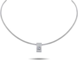 Chopard Happy Diamonds 18K White Gold Diamond Pendant Necklace CH36-050526