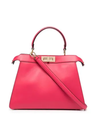 Fendi large Peekaboo tote bag - women - Calf Leather - OS - Pink
