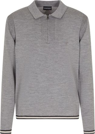 Emporio Armani Grey Wool polo shirt
