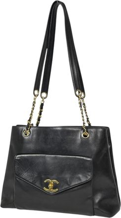 Chanel Black Leather Tote Bag (Pre-Owned)