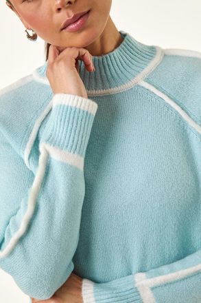 Roman Contrast Ribbed Knit Jumper