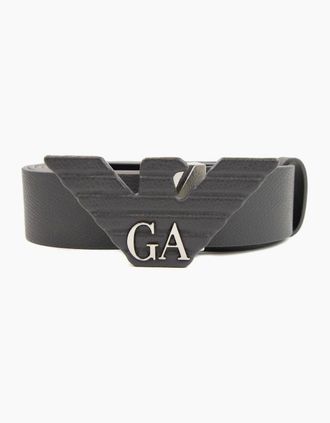 Emporio Armani Mens Emporio Armani Ga Eagle Leather Belt Iron Grey - Size: OS