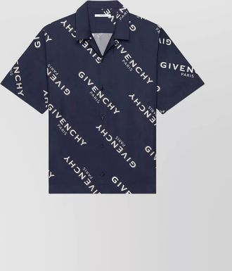 Givenchy shadow print silk short sleeve shirt