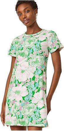 Lilly Pulitzer Cody Short Sleeve Dress Womens Dress Putting Green Poppyland : XXS, Cotton