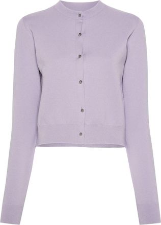 Lanvin long sleeve cardigan - women - Polyester/Viscose - M - Purple