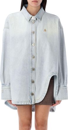 The Attico Glossy Diana Denim Shirt