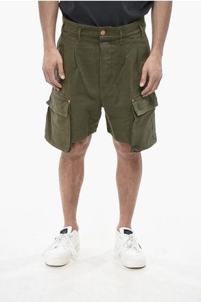 Cultura Cotton Cargo Shorts With Logo Button size Xl