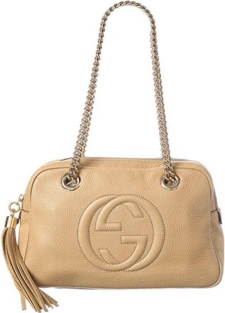 Gucci Beige Calfskin Leather Soho Chain Bag (Authentic Pre-Loved)