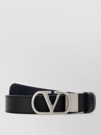 Valentino Garavani reversible leather belt logo metal buckle
