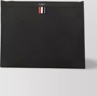 Thom Browne leather zip clutch bag