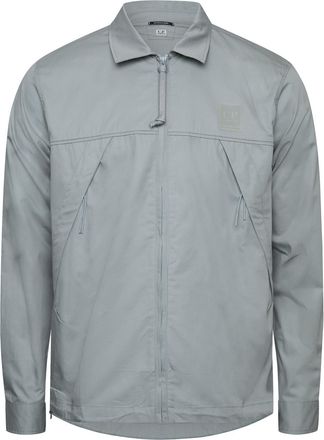 C.P. Company Mens Metropolis Series Gabardine Zip Overshirt in Grey Cotton - Size X-Large