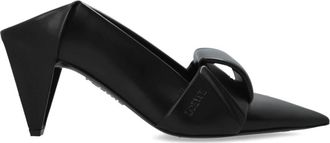 Loewe Origami Flap Back Pump - Dames - Muiltjes - Zwart - 37 EU - Leer - Schoenen
