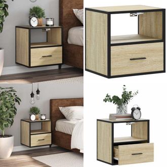 vidaXL Comodino a Muro Rovere Sonoma 40x31x39,5 cm - Comodino a parete - Comodino con cassetto