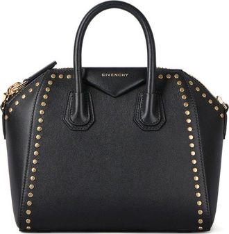 Givenchy Womens Mini Antigona Bag In Box Leather With Studs Detail