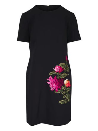 Carolina Herrera floral-embroidered mini dress - Black
