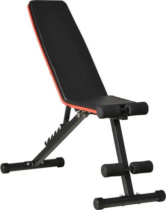 HOMCOM Homcom - Banco De Pesas Plegable Con Altura Ajustable Respaldo Inclinable En 7 Posiciones Para Entrenamiento En Hogar Gimnasio 116x43x56-116 Cm