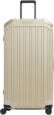 Piquadro Koffer met harde schaal en 4 wielen in kofferbakvorm - unisex - Grote koffers - Beige - ONE Size - Polyester - Koffers