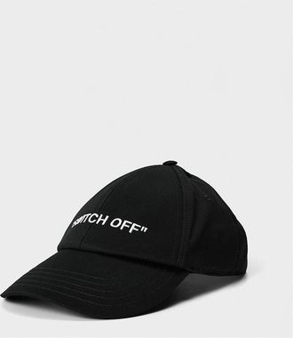 Off-white Mens Arrow Lettering Curved Brim Cap - Black - Size: M