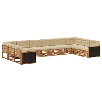 vidaXL Juegos De Sof&aacute;s 10 Uds. Madera De Acacia S&oacute;lida Vidaxl