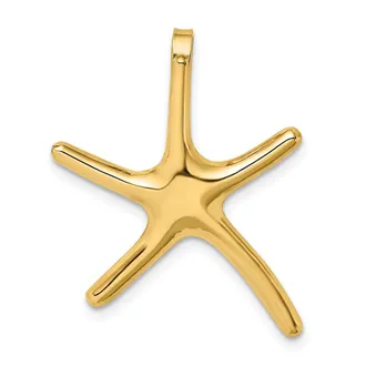 Diamond2Deal 14k Gold Polished Starfish Chain Slide Pendant