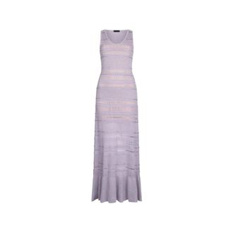 Liu Jo Lange opengebreide jurk - Dames - Kleedjes - Paars - L - Polyester - Kleedjes
