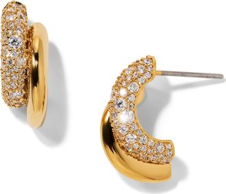 Nadri Pavé Double Hoop Earrings in Gold at Nordstrom