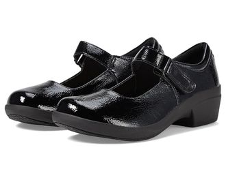 Clarks Talene Ave Womens Flat Shoes Black Crinkle Patent Synthetic : 5.5 B - Medium