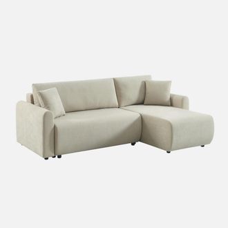 Sweeek Sof&aacute; Cama Esquinero Reversible De Tela Con Arc&oacute;n, 3 Plazas