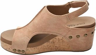 Corkys Footwear Womens Carley Studded Sandals In Camel Faux Suede
