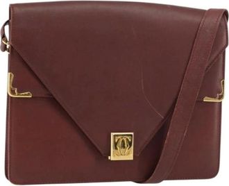 Cartier Pre-owned Cross Body Bags, female, Red, Size: ONE SIZE Pre-owned Leather Shoulder Bag