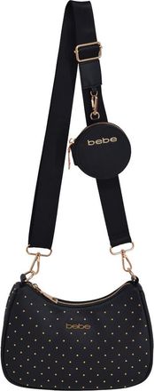Bebe Sagan Stud Crossbody Bag with Zip Pouch in Black at Nordstrom Rack