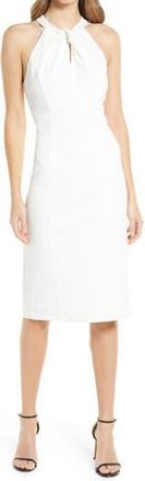 Julia Jordan Twist Neck Sheath Dress in Ivory at Nordstrom Rack, Size 10