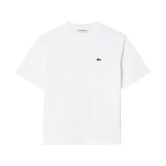 Lacoste T-shirt van zacht katoen met relaxte pasvorm - Dames - Tops - Wit - Maat: S Katoen