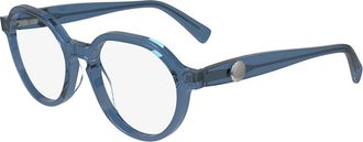 Longchamp Womens 51 mm Transparent Steel Blue Opticals