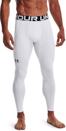 Under Armour Mens ColdGear Leggings, White/Black, 4X-Large Tall