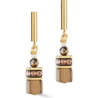 Coeur de Lion Geocube Precious Fusion Pearls Earrings in Mocha Mousse at Nordstrom