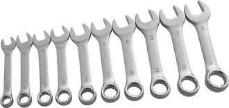 Trade Shop Trade Shop - Set Da 10 Pz Chiavi Inglese Combinate Fisse E Stella Corte 10 A 19mm In Acciaio