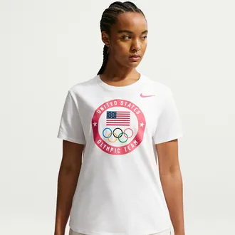 Nike Womens United States Olympic Team Essential T-Shirt in White | HQ6048-100