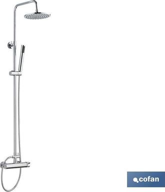 cofan Columna De Ducha Con Grifo Monomando 80-115, Columna De Ducha Con Grifo Monomando. Incluye Un Mango Con 1 Funci&oacute;n, Un Flexo Extensible Inoxidable, Una