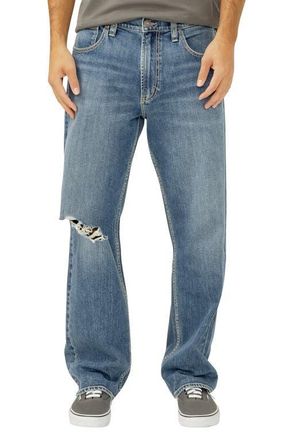 Silver Jeans Co Relaxed Straight Leg Jeans in Throwback at Nordstrom, Size 40 X 32