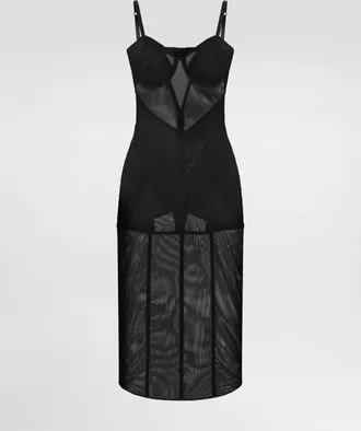 Dolce & Gabbana Light Stretch Tulle Dress - Woman Dresses Black 38