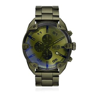Diesel Watches, male, Green, Size: ONE SIZE Spiked Stainless Steel Watch