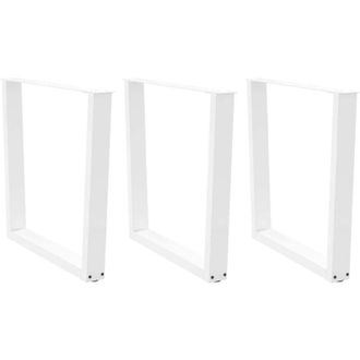 vidaXL Patas Para Mesa De Comedor En Forma De V (3 Unidades), Color Blanco, 80 X (72-73,3) Cm, Acero Vidaxl