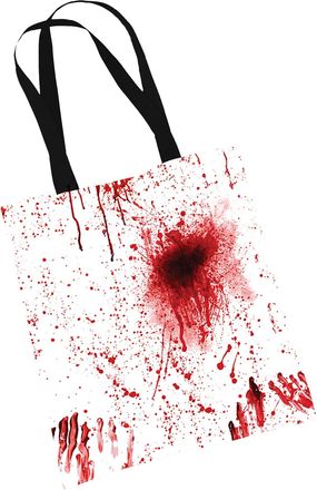 Bang Tidy Clothing Halloween Blood Splatter Trick Or Treat Tote Bag, Splattered Bloody Shopper Tote Bag VH1294
