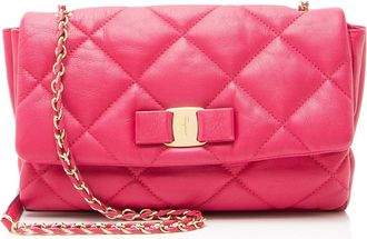 Ferragamo Ferragamo Quilted Leather Soft Vara Medium Shoulder Bag