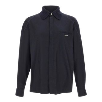 Iceberg Chaqueta Overshirt de Mezcla de Lana - Shirts - Hombre - Azul - L