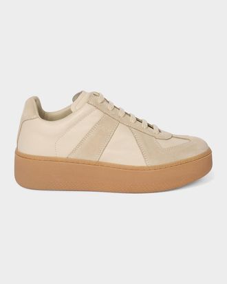 Maison Margiela Replica Mixed Leather Platform Sneakers