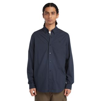 Timberland Langarmhemd TIMBERLAND, Herren, Gr. XXL, N-Gr, blau (schwarz sapphir), Web, Obermaterial: 100% Baumwolle, unifarben, hoch geschlossener Ausschnitt, ei