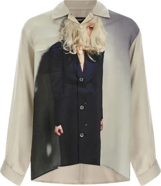 Undercover Beige Rayon Mens Blouse